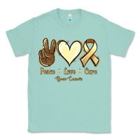 Seafoam Peace Love Cure Bone Cancer Classic Tee - Jasminsmagicworld