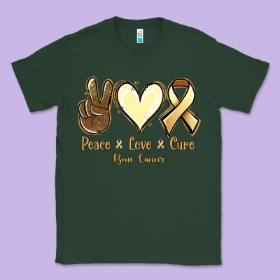 Peace Love Cure Bone Cancer Classic Tee Designed By Jasminsmagicworld