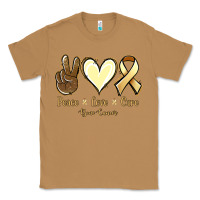 Toasted Coconut Peace Love Cure Bone Cancer Classic Tee - Jasminsmagicworld