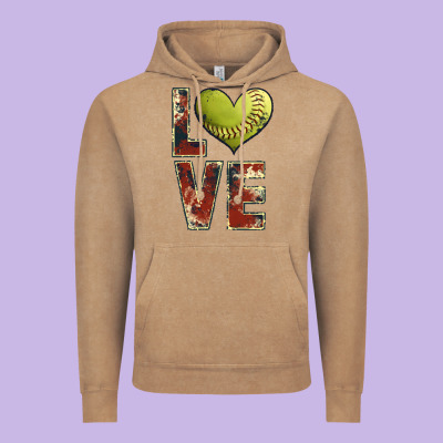 Softball Love Vintage Hoodie Designed By Jahusdesignshop