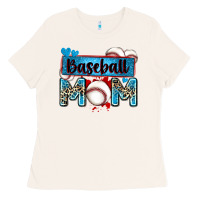 Bone baseball mom with leopard Ladies Tee - Zillion Design Studio