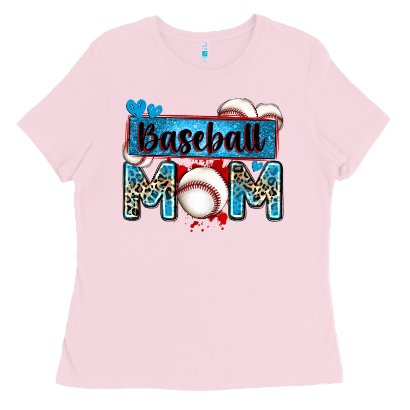 Baseball Mom With Leopard Ladies Tee by Zillion Design Studio | Teevron