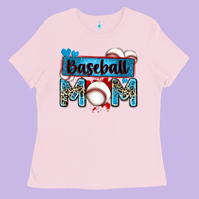 Baseball Mom With Leopard Ladies Tee Designed By Zillion Design Studio