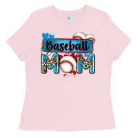 Bubblegum Pink baseball mom with leopard Ladies Tee - Zillion Design Studio