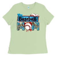 Matcha baseball mom with leopard Ladies Tee - Zillion Design Studio