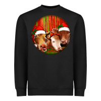 Black Christmas Cow, Heavyweight Sweatshirt - Jasminsmagicworld