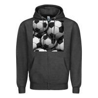 Charcoal Heather soccer seamless pattern Zipper Hoodie - BundleAndBundleShop