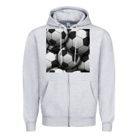 Heather Grey soccer seamless pattern Zipper Hoodie - BundleAndBundleShop