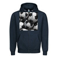 Navy soccer seamless pattern Zipper Hoodie - BundleAndBundleShop