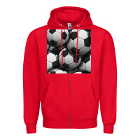 Red soccer seamless pattern Zipper Hoodie - BundleAndBundleShop