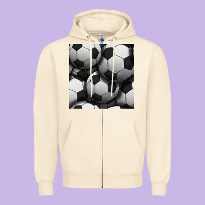Soccer Seamless Pattern Zipper Hoodie Designed By Bundleandbundleshop