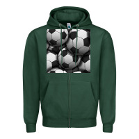 Sports Green soccer seamless pattern Zipper Hoodie - BundleAndBundleShop