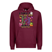 Burgundy Let's go ghouls Premium Hoodie - NancyCooperArtShop