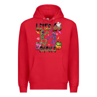 Red Let's go ghouls Premium Hoodie - NancyCooperArtShop