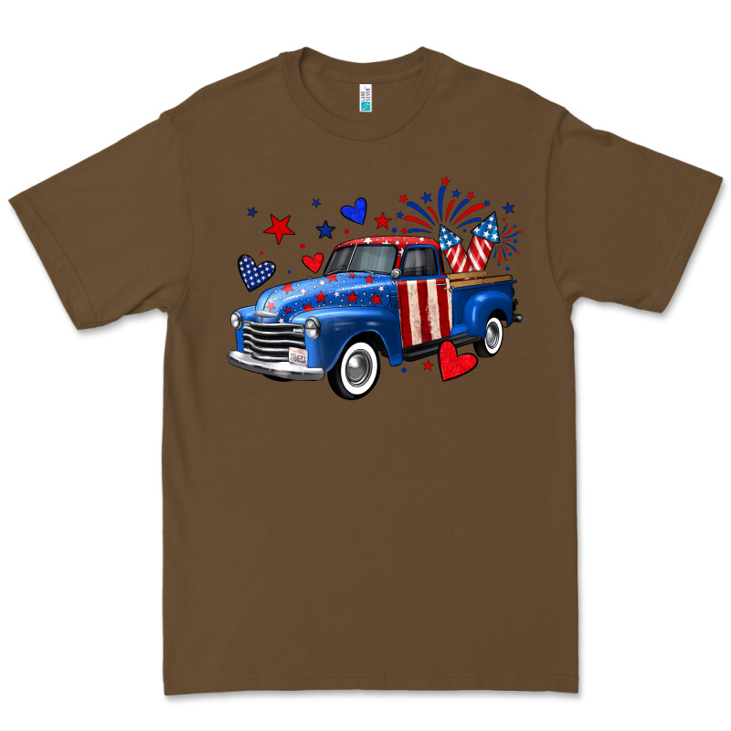 4th Of July American Flag Truck Premium Tee by Neo Western | Teevron
