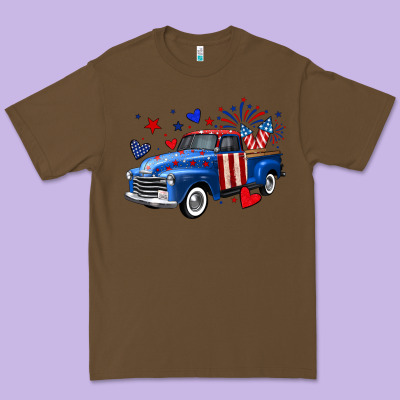 4th Of July American Flag Truck Premium Tee Designed By Neo Western