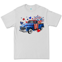 Dove Grey 4th of July American flag truck Premium Tee - Neo Western