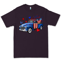Plum 4th of July American flag truck Premium Tee - Neo Western