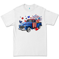 White 4th of July American flag truck Premium Tee - Neo Western
