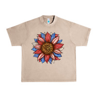 French Oak American Flag Sunflower Urban Heavy Tee - LillyAllenDesigns