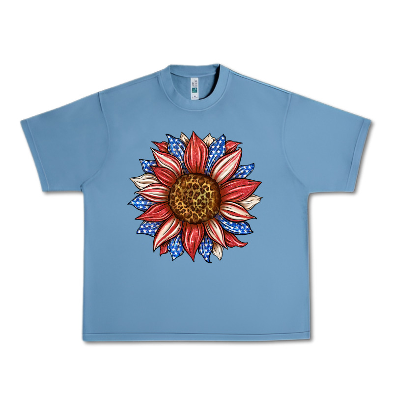 American Flag Sunflower Urban Heavy Tee by LillyAllenDesigns | Teevron