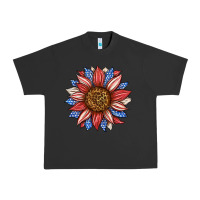 Pigment Black American Flag Sunflower Urban Heavy Tee - LillyAllenDesigns