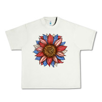 Pistachio American Flag Sunflower Urban Heavy Tee - LillyAllenDesigns