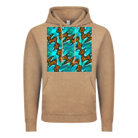Vintage Coffee turquoise leopard seamless pattern Vintage Hoodie - BundleAndBundleShop