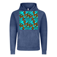 Vintage Denim turquoise leopard seamless pattern Vintage Hoodie - BundleAndBundleShop