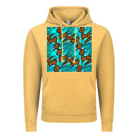 Vintage Mustard turquoise leopard seamless pattern Vintage Hoodie - BundleAndBundleShop