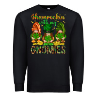 Black shamrockin with my gnomies Premium Sweatshirt - NancyCooperArtShop