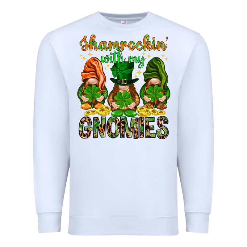 Shamrockin With My Gnomies Premium Sweatshirt by NancyCooperArtShop | Teevron