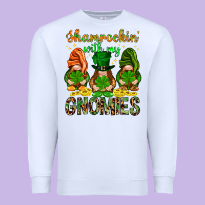 Shamrockin With My Gnomies Premium Sweatshirt Designed By Nancycooperartshop
