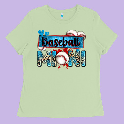 Baseball Mini With Leopard Ladies Tee Designed By Zillion Design Studio