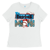 White baseball mini with leopard Ladies Tee - Zillion Design Studio