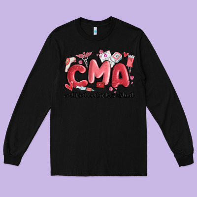 Valentines Day Cma Long Sleeve Tee Designed By Maliassmallbusiness