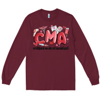 Burgundy valentines day cma Long Sleeve Tee - MaliasSmallBusiness