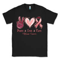 Black Peace Love Cure Uterine Cancer Classic Tee - Jasminsmagicworld