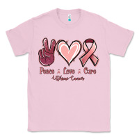 Bubblegum Pink Peace Love Cure Uterine Cancer Classic Tee - Jasminsmagicworld