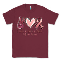 Burgundy Peace Love Cure Uterine Cancer Classic Tee - Jasminsmagicworld