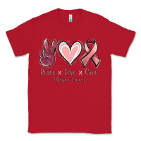 Red Peace Love Cure Uterine Cancer Classic Tee - Jasminsmagicworld
