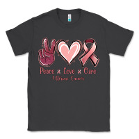 Smoke Peace Love Cure Uterine Cancer Classic Tee - Jasminsmagicworld