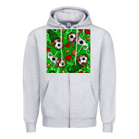 Heather Grey soccer gnomes and hearts seamless pattern Zipper Hoodie - BundleAndBundleShop