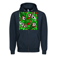 Navy soccer gnomes and hearts seamless pattern Zipper Hoodie - BundleAndBundleShop