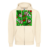 Sandshell soccer gnomes and hearts seamless pattern Zipper Hoodie - BundleAndBundleShop