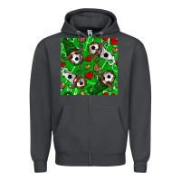 Smoke soccer gnomes and hearts seamless pattern Zipper Hoodie - BundleAndBundleShop