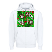 White soccer gnomes and hearts seamless pattern Zipper Hoodie - BundleAndBundleShop