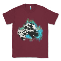 Burgundy cowhide turquoise patch Classic Tee - AdoDesignShop