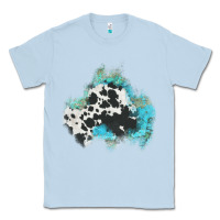 Dusty Blue cowhide turquoise patch Classic Tee - AdoDesignShop