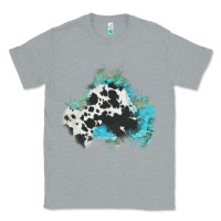 Heather Grey cowhide turquoise patch Classic Tee - AdoDesignShop